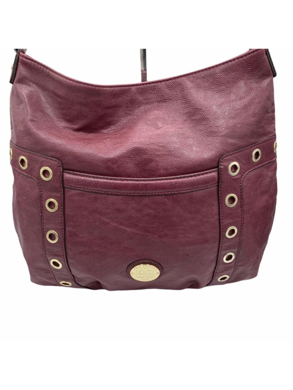 Dana Buchman Burgundy Faux Leather Hobo Shoulder Bag Purse